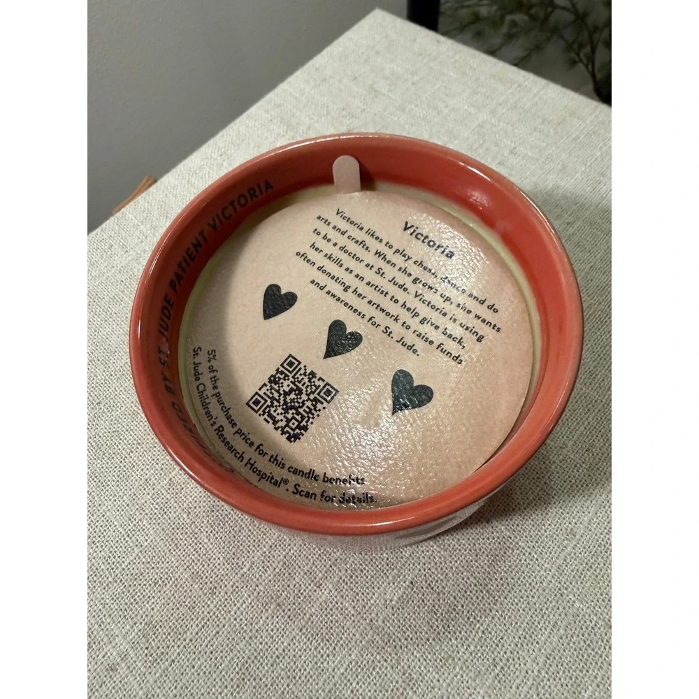 Paddywax Courage‎ Rosewater Santal 3-Wick Soy Candle Red Heart Ceramic 11oz